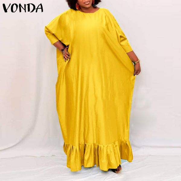 casual dresses women bohemian long maxi dress 2021 vonda summer sundress beach 3/4 sleeve ruffled vestidos plus size, Black;gray
casual dresses women bohemian long maxi dress 2021 vonda summer sundress beach 3/4 sleeve ruffled vestidos plus size, Black;gray