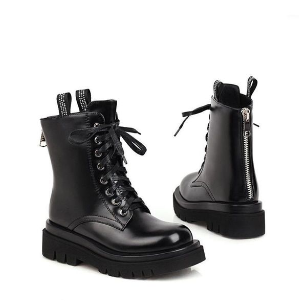 boots osunlina woman's winter round toe square heels lace-up comfortable zipper platform black casual flat shoes a1181
boots osunlina woman's winter round toe square heels lace-up comfortable zipper platform black casual flat shoes a1181