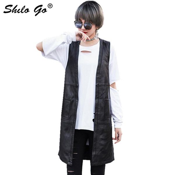 women's vests shilo go leather vest womens spring fashion sheepskin genuine ves v neck side pocket concise loose long, Black;white
women's vests shilo go leather vest womens spring fashion sheepskin genuine ves v neck side pocket concise loose long, Black;white