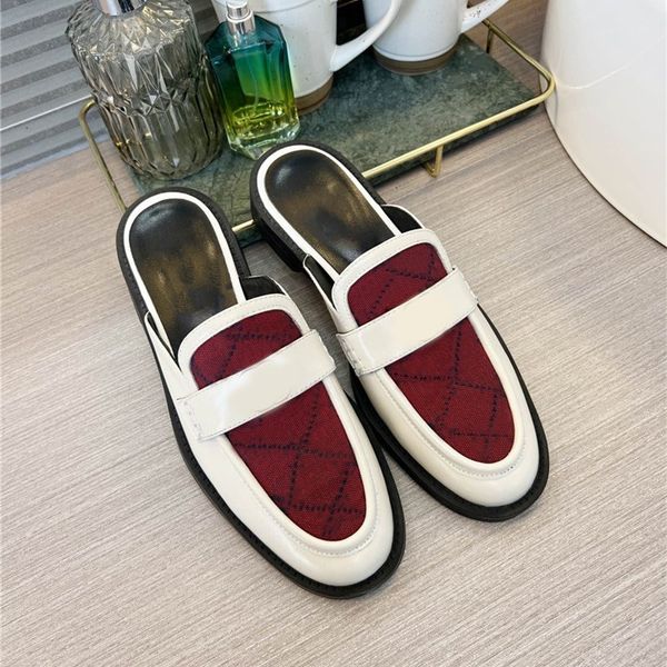 high quality Leather Designer Womens shoes Women Loafers With Double letter Slip-on Casual Half slippers Cord Flat Dress shoe, Color#1
high quality Leather Designer Womens shoes Women Loafers With Double letter Slip-on Casual Half slippers Cord Flat Dress shoe, Color#1