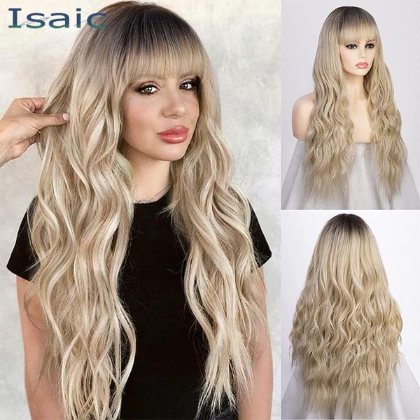 synthetic wigs isaic long wavy wig ombre blonde for women high temperature fibre cosplay party daily use, Black
synthetic wigs isaic long wavy wig ombre blonde for women high temperature fibre cosplay party daily use, Black