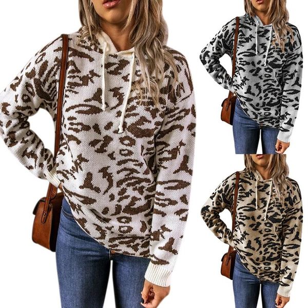 women's hoodies & sweatshirts women autumn knitted vintage leopard animal print drawstring sweatshirt casual long sleeve loose pullover, Black 
women's hoodies & sweatshirts women autumn knitted vintage leopard animal print drawstring sweatshirt casual long sleeve loose pullover, Black