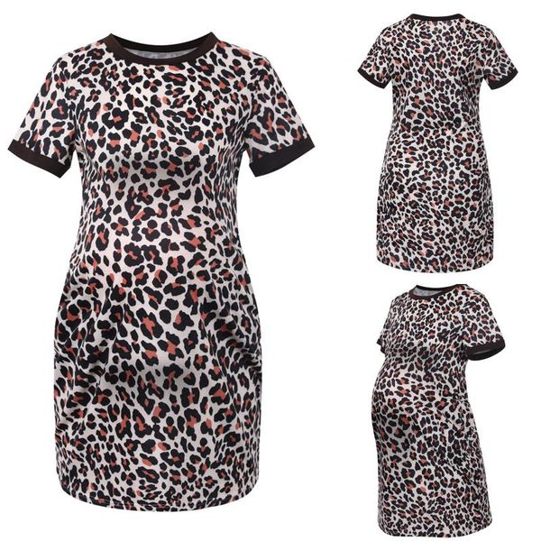 maternity dresses summer clothes pregnancy fashion leopard print pocket short sleeve dress vestidos pregnant women, White
maternity dresses summer clothes pregnancy fashion leopard print pocket short sleeve dress vestidos pregnant women, White