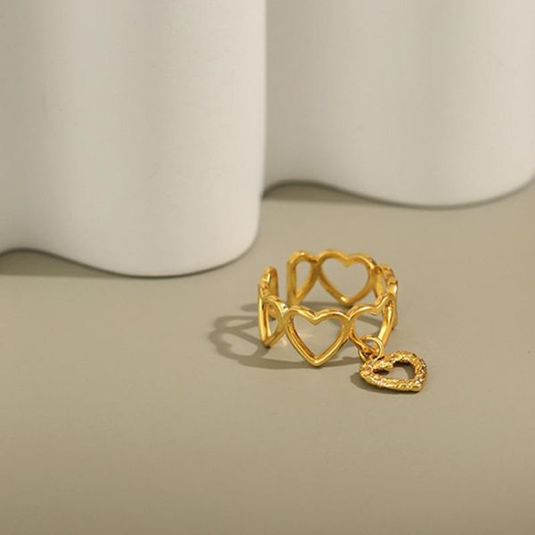 cluster rings ring fine jewelry gift 925 sterling silver for women heart gold love opening anillo de plata ley mujer, Golden;silver
cluster rings ring fine jewelry gift 925 sterling silver for women heart gold love opening anillo de plata ley mujer, Golden;silver