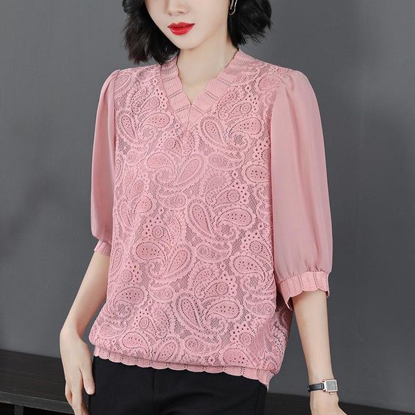 women's t-shirt limited price +15 mid-sleeve lace double-layer shirt large size clothing for young mothers autumn, White
women's t-shirt limited price +15 mid-sleeve lace double-layer shirt large size clothing for young mothers autumn, White