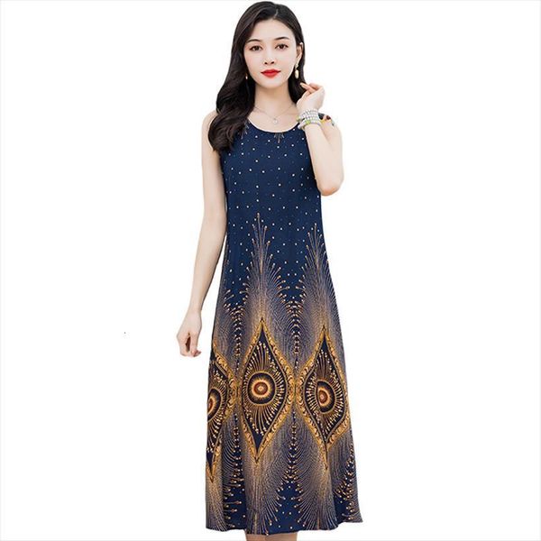 fashion casual sleeveless long summer womens dress print loose elegant cotton plus size xl 5xl, Black;gray
fashion casual sleeveless long summer womens dress print loose elegant cotton plus size xl 5xl, Black;gray