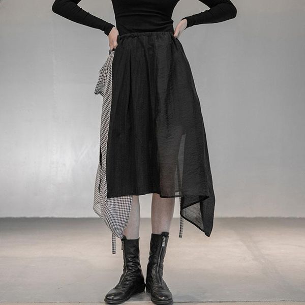 skirts seebeautiful plaid irregular stitching loose a-line half-body skirt high waist thin fashion summer 2021 woman e372, Black
skirts seebeautiful plaid irregular stitching loose a-line half-body skirt high waist thin fashion summer 2021 woman e372, Black