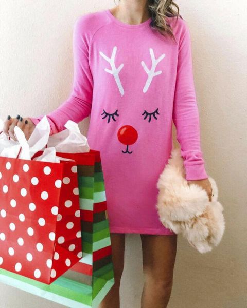 lady cute christmas elk short mini dress women lovely loose long sleeve pullover casual housesuits dresses xmas, Black;gray
lady cute christmas elk short mini dress women lovely loose long sleeve pullover casual housesuits dresses xmas, Black;gray