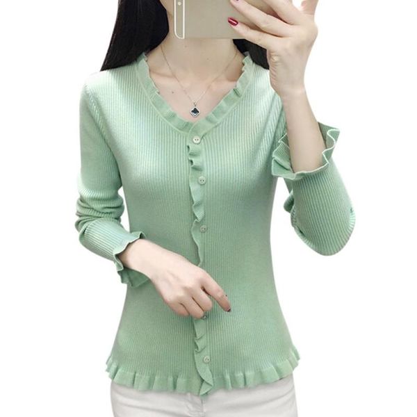 women's sweaters women wooden ear knitted solid color v-neck short sweater slim long-sleeved shirt, White;black
women's sweaters women wooden ear knitted solid color v-neck short sweater slim long-sleeved shirt, White;black