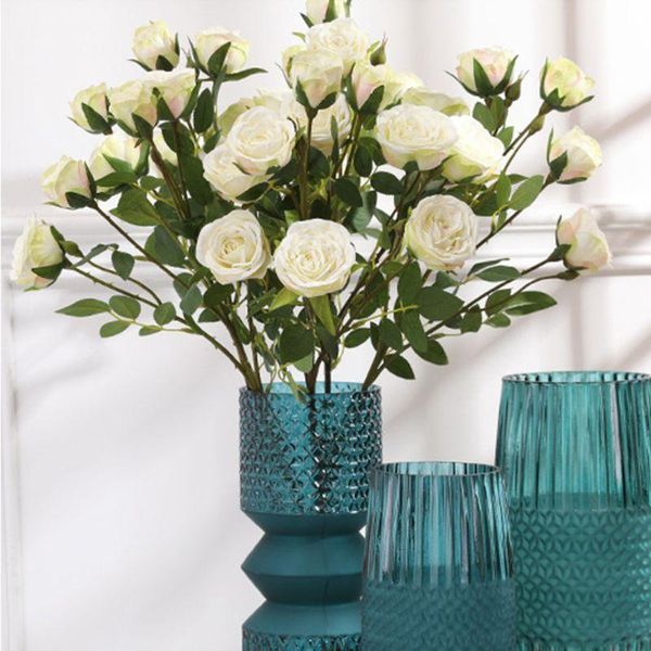 other accessories 6 heads artificial silky rose flowers fake green leaves vintage bridal wddding bouquet home garden party decoration, White
other accessories 6 heads artificial silky rose flowers fake green leaves vintage bridal wddding bouquet home garden party decoration, White