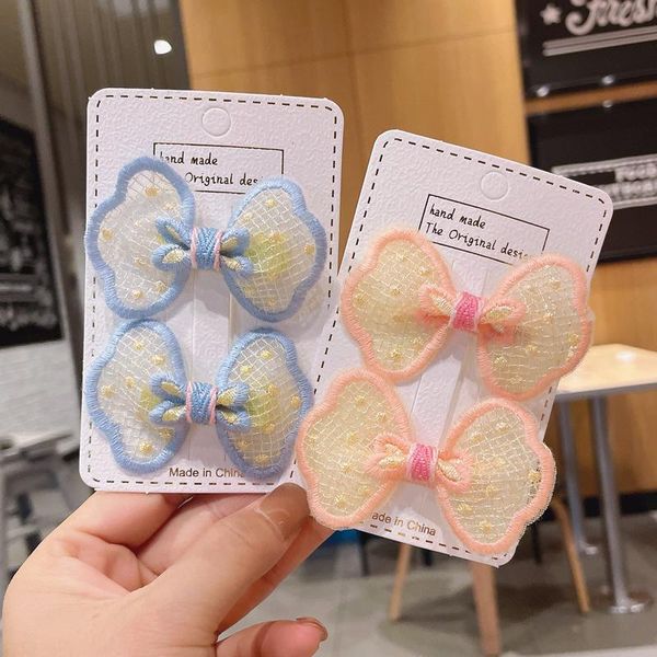 hair accessories 2021 2 pcs/lot girls' embroidered hairpin cute sweet super fairy fashion side clip bow, Slivery;white 
hair accessories 2021 2 pcs/lot girls' embroidered hairpin cute sweet super fairy fashion side clip bow, Slivery;white