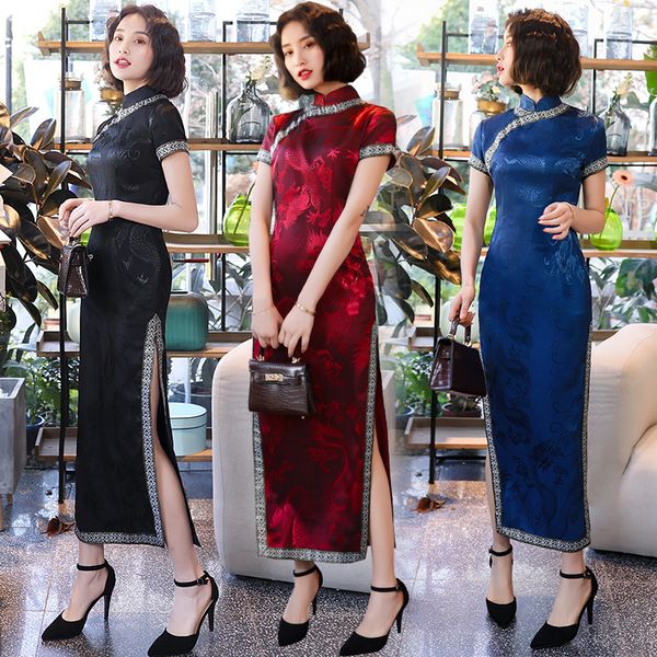 elegant orientale women handmade button satin concealed dragon qipao chinese mandarin collar prined cheongsam oversize 5xl, Red
elegant orientale women handmade button satin concealed dragon qipao chinese mandarin collar prined cheongsam oversize 5xl, Red