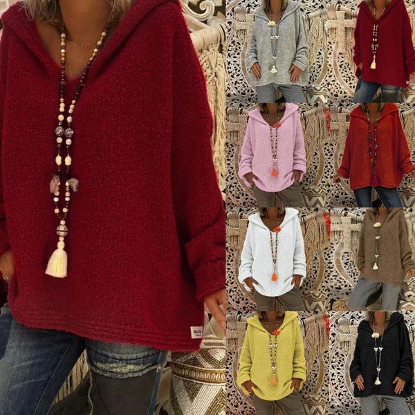 women's sweaters cysincos 2021 autumn winter loose women sweater solid knitted fashion v-neck pullover plus size hooded lady, White;black
women's sweaters cysincos 2021 autumn winter loose women sweater solid knitted fashion v-neck pullover plus size hooded lady, White;black