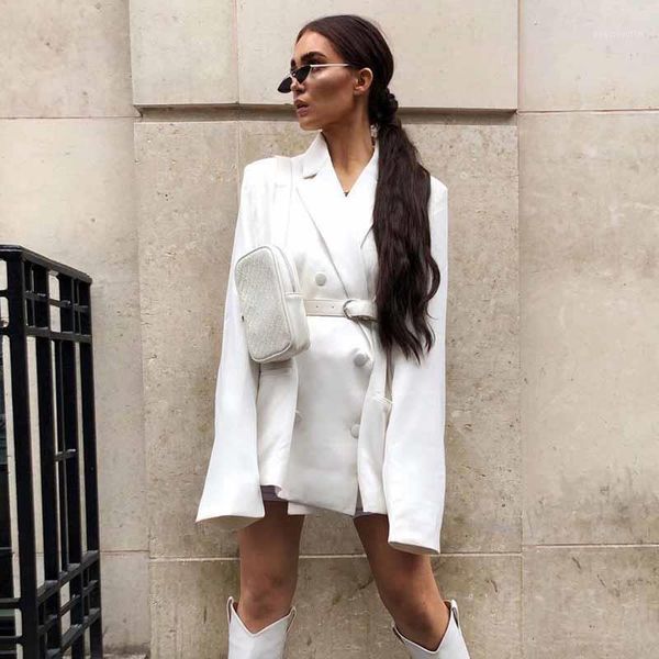 women's suits & blazers autumn double-button long blazer casual women notched causal oversized sleeve elegant neon solid loose jacket, White;black
women's suits & blazers autumn double-button long blazer casual women notched causal oversized sleeve elegant neon solid loose jacket, White;black