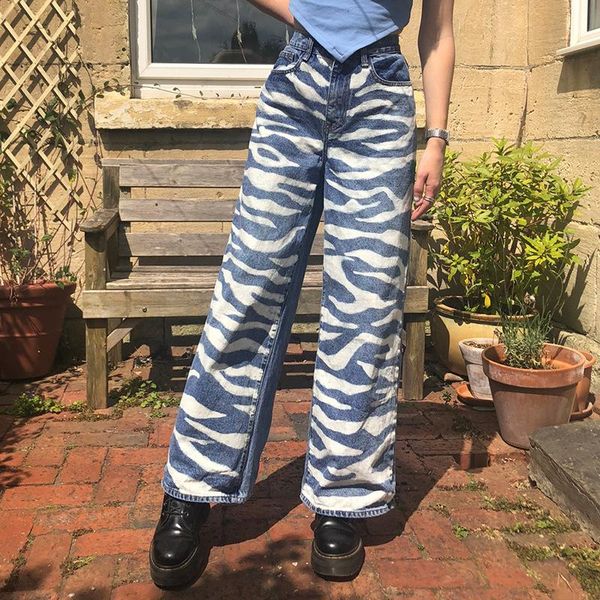 women's jeans pants loose fashion high street trends youth milk print waist slim denim full straight, Blue
women's jeans pants loose fashion high street trends youth milk print waist slim denim full straight, Blue