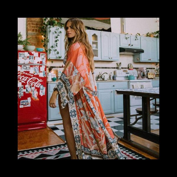 women's swimwear bohemian printed bikini cover-ups elegant self belted kimono dress tunic women plus size beach wear swim suit cover up, White;black
women's swimwear bohemian printed bikini cover-ups elegant self belted kimono dress tunic women plus size beach wear swim suit cover up, White;black