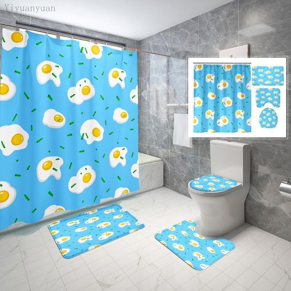 shower curtains poached egg cartoon printed bathroom curtain and rug sets non-slip mat toilet lid cover carpet bath with hooks
shower curtains poached egg cartoon printed bathroom curtain and rug sets non-slip mat toilet lid cover carpet bath with hooks