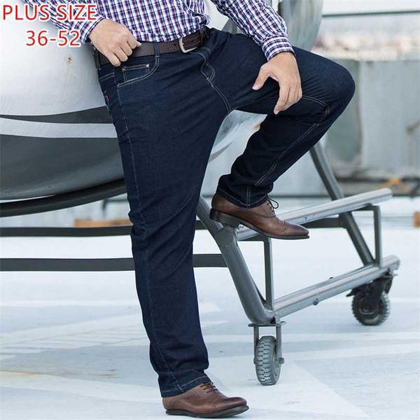 autumn winter jeans for men classic dark blue denim trousers high waist stretched straight loose plus size 44 48 50 52 pants 211108
autumn winter jeans for men classic dark blue denim trousers high waist stretched straight loose plus size 44 48 50 52 pants 211108