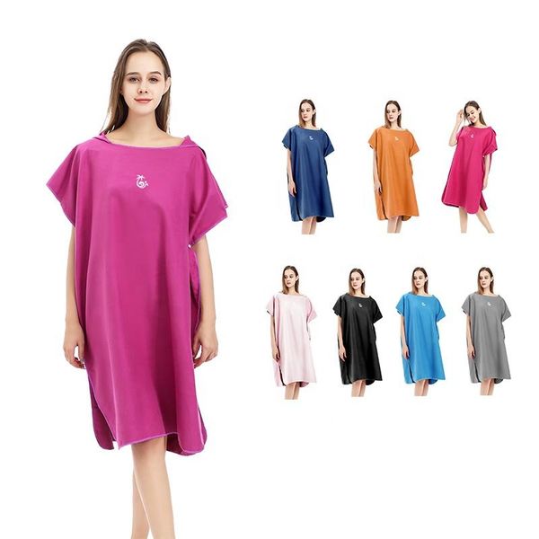 beach bathrobe cloak microfiber poncho quick-dry towel with hooded swmming