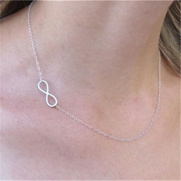pendant necklaces infinity necklace - tiny necklace, bridesmaids gift, dainty simple jewelry, girl woman, Silver