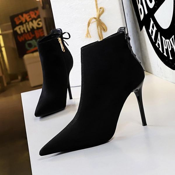 boots women pointed toe thin heels winter side zippper pu leather ankle ladies, Black
boots women pointed toe thin heels winter side zippper pu leather ankle ladies, Black