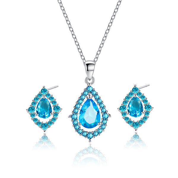bridal water drop suit creative wish shiny zircon wedding necklace earring set european and american new style, Silver
bridal water drop suit creative wish shiny zircon wedding necklace earring set european and american new style, Silver