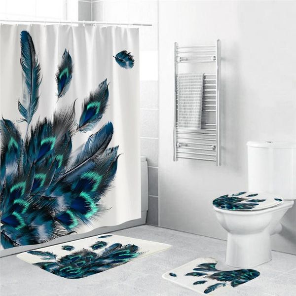 feathers waterproof bathroom shower curtain toilet cover mat non-slip floor rug set with hooks curtains
feathers waterproof bathroom shower curtain toilet cover mat non-slip floor rug set with hooks curtains