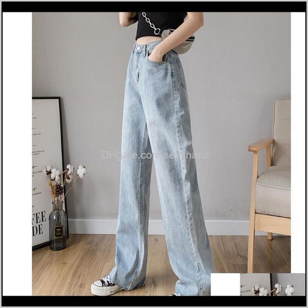 womens clothing apparel drop delivery spring 2021 high waist zipper straight jeans women loose korean version wide leg floor trousers hom0g, Blue
womens clothing apparel drop delivery spring 2021 high waist zipper straight jeans women loose korean version wide leg floor trousers hom0g, Blue