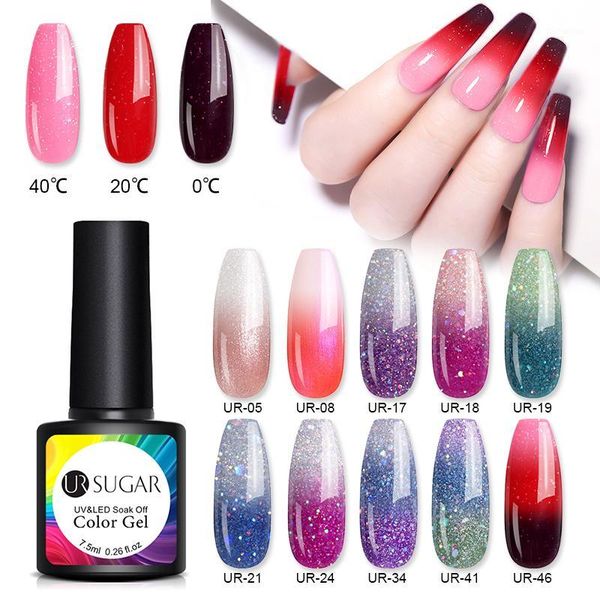 sugar 7.5ml rainbow thermal gel nail polish temperature color changing glitter lacquer soak off uv led varnish1, Red;pink
sugar 7.5ml rainbow thermal gel nail polish temperature color changing glitter lacquer soak off uv led varnish1, Red;pink