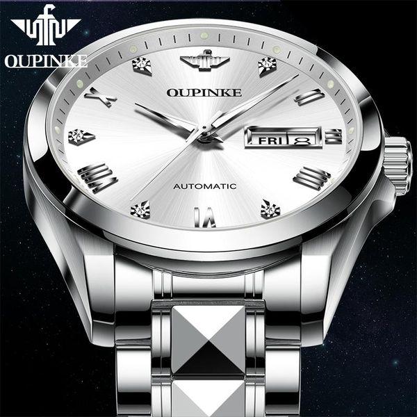 wristwatches oupineke men's mechanical wristwatch sapphire tungsten steel luminous waterproof automatic wrist watch, Slivery;brown
wristwatches oupineke men's mechanical wristwatch sapphire tungsten steel luminous waterproof automatic wrist watch, Slivery;brown
