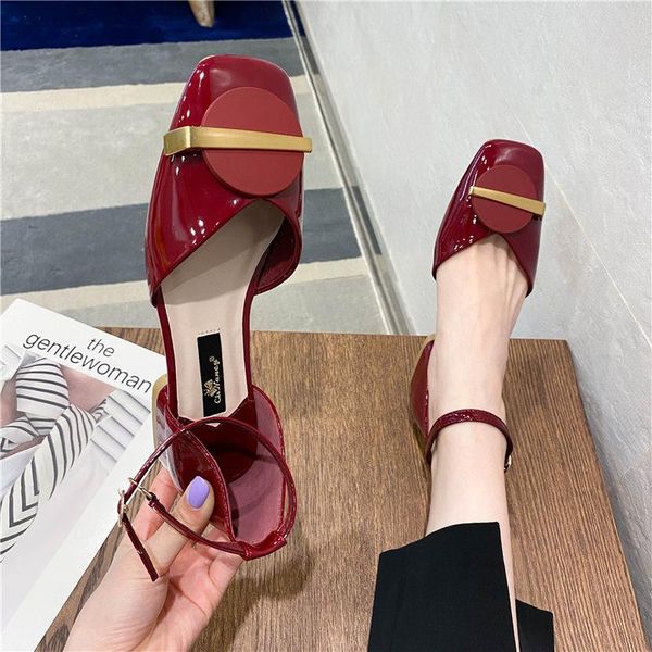 dress shoes offices d'orsay cover heels sandals women chunky med high sandalias mujer round buckle metalic hairpin closed toe sandales, Black
dress shoes offices d'orsay cover heels sandals women chunky med high sandalias mujer round buckle metalic hairpin closed toe sandales, Black