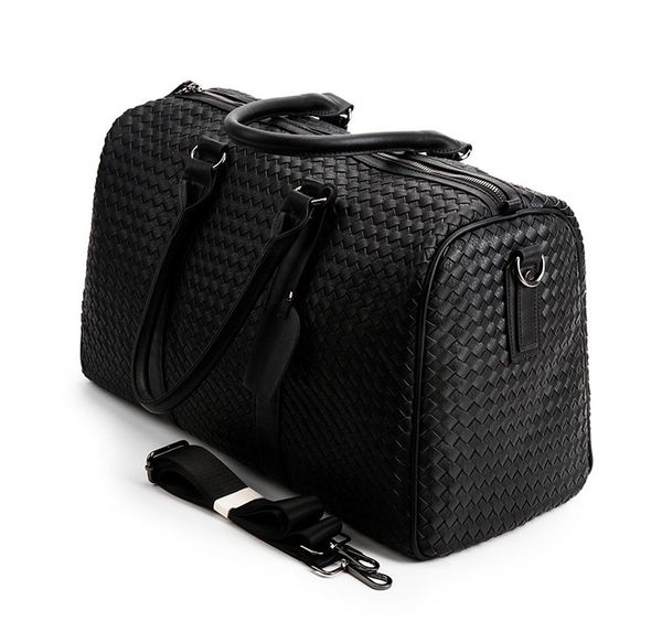 men male leather travel bags large duffle independent storage big fitness bag handbag luggage women shoulder black
