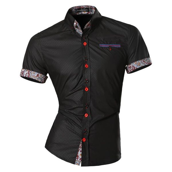men's casual shirts jeansian mens summer fashion lines of geometric ornamentation slim fit short sleeve male simple colors shirt z026, White;black
men's casual shirts jeansian mens summer fashion lines of geometric ornamentation slim fit short sleeve male simple colors shirt z026, White;black