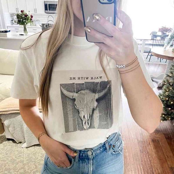 women's t-shirt print graphic tees women summer o neck short sleeve cotton casual vintage goat head tshirts chic 2021 hiv1, White
women's t-shirt print graphic tees women summer o neck short sleeve cotton casual vintage goat head tshirts chic 2021 hiv1, White