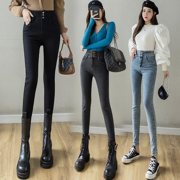 women's pants & capris high waist jeans 2021 autumn versatile lady's slim elastic leggings pencil, Black;white
women's pants & capris high waist jeans 2021 autumn versatile lady's slim elastic leggings pencil, Black;white
