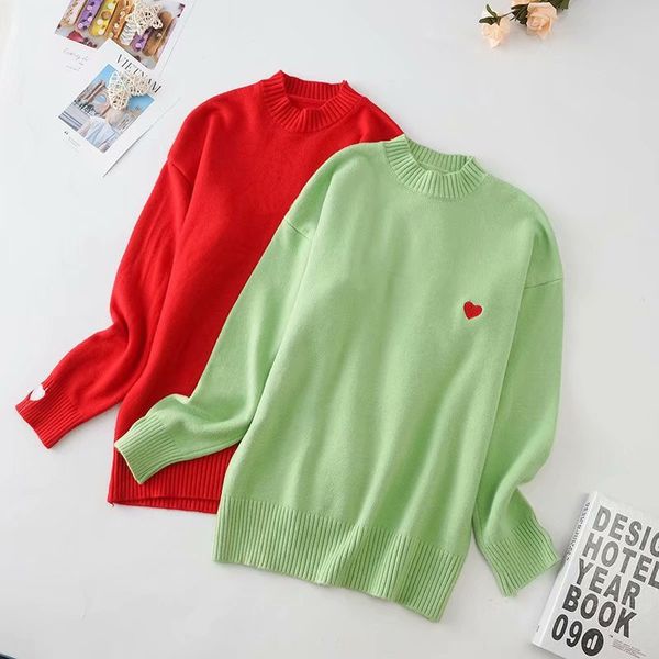 hsa autumn o-neck heart embroidery women lady elegant solid long sleeve pullovers knitwear woman jumper sweater 210417, White;black
hsa autumn o-neck heart embroidery women lady elegant solid long sleeve pullovers knitwear woman jumper sweater 210417, White;black