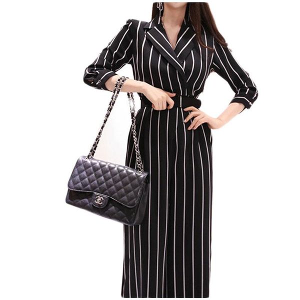 women's jumpsuits & rompers summer wear stripe wide-legged pants suit collar long striped black jumper women causal outfit leisure vest, Black;white
women's jumpsuits & rompers summer wear stripe wide-legged pants suit collar long striped black jumper women causal outfit leisure vest, Black;white