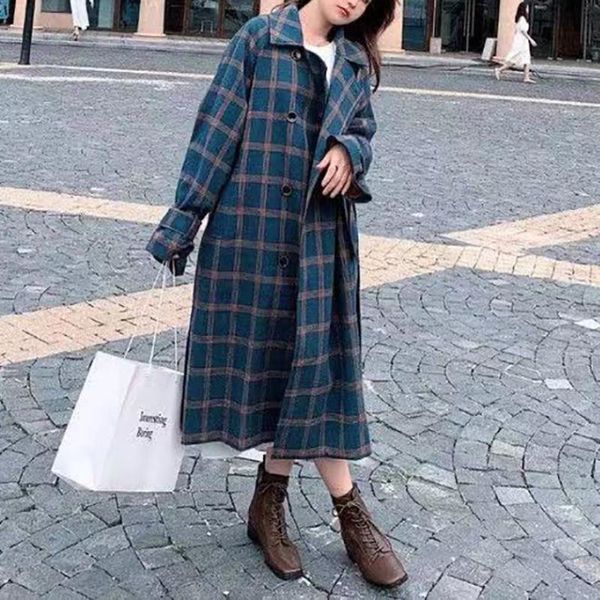 women's wool & blends 2021 women long elegant double breasted plaid coats outerwear winter clothing fashion warm female casual windbrea, Black
women's wool & blends 2021 women long elegant double breasted plaid coats outerwear winter clothing fashion warm female casual windbrea, Black