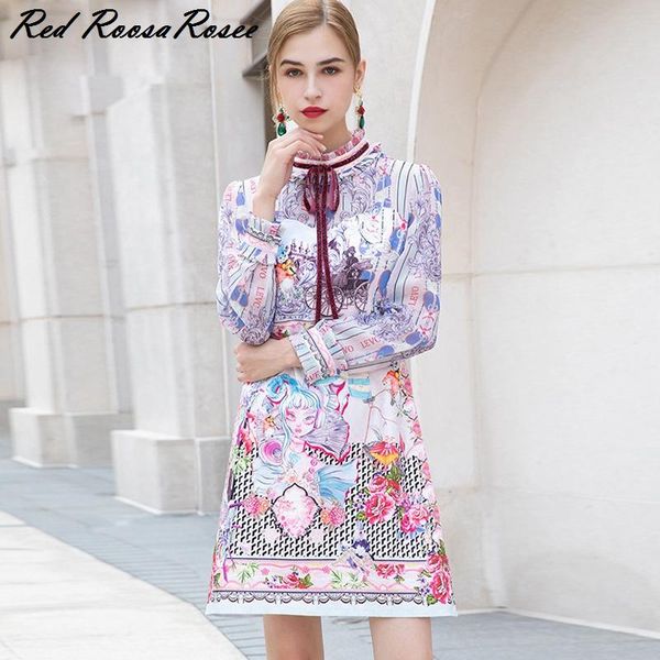 women vintage ruffles stand collar full sleeve print dress autumn spring red roosarosee casual dresses, Black;gray
women vintage ruffles stand collar full sleeve print dress autumn spring red roosarosee casual dresses, Black;gray