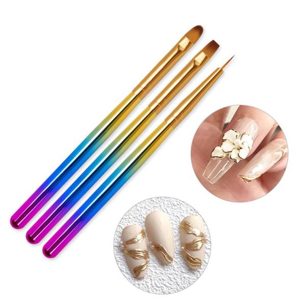 3pcs acrylic nail art pen painting brush drawing crystal carving light therapy paint manicure tools set brushes, Yellow
3pcs acrylic nail art pen painting brush drawing crystal carving light therapy paint manicure tools set brushes, Yellow