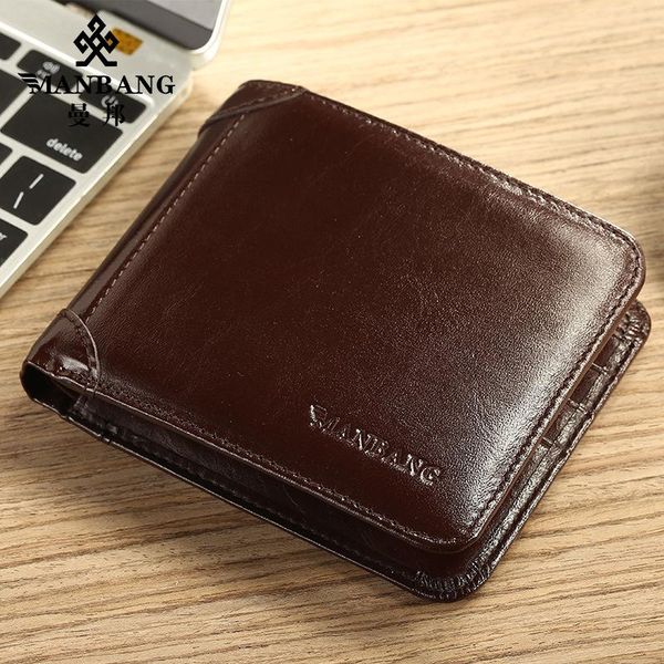 manbang brand men's wallet original genuine leather short tri-fold first layer cowhide purse business horizontal fashion wallets, Red;black
manbang brand men's wallet original genuine leather short tri-fold first layer cowhide purse business horizontal fashion wallets, Red;black
