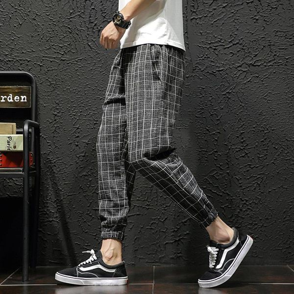 men's pants men baggy oversize cotton casual plaid japanese streetwear fashion long trousers jogging sport plus size 5xl, Black
men's pants men baggy oversize cotton casual plaid japanese streetwear fashion long trousers jogging sport plus size 5xl, Black