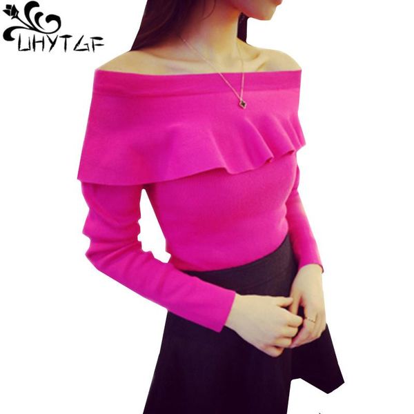 women's sweaters uhytgf sweater women autumn one word collar off shoulder for long sleeve pullover knitting female 549, White;black
women's sweaters uhytgf sweater women autumn one word collar off shoulder for long sleeve pullover knitting female 549, White;black