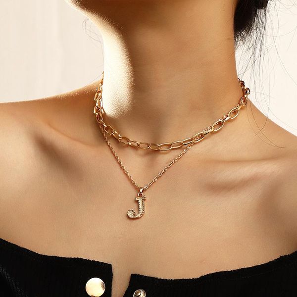 pendant necklaces letter double chains for women gold color 2021 fashion jewelry clavicle chain layered necklace female, Silver
pendant necklaces letter double chains for women gold color 2021 fashion jewelry clavicle chain layered necklace female, Silver