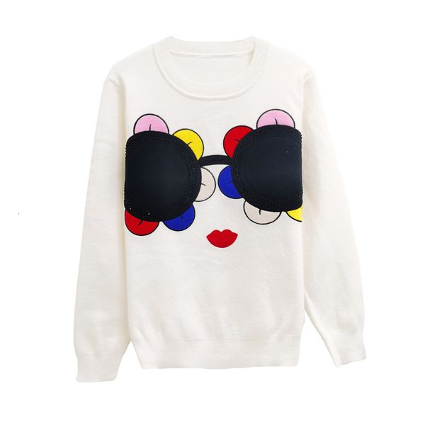 korean version 2121 autumn and winter drill sweater color sunflower glasses age reducing pullover long sleeve top, White;black
korean version 2121 autumn and winter drill sweater color sunflower glasses age reducing pullover long sleeve top, White;black
