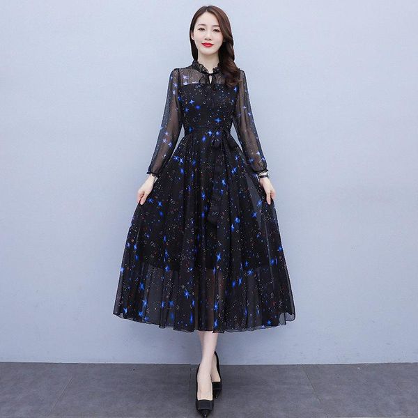 casual dresses floral chiffon dress korean 2021 high-end slim fit fashion french style long sleeve women midi elegant robe femme m314, Black;gray
casual dresses floral chiffon dress korean 2021 high-end slim fit fashion french style long sleeve women midi elegant robe femme m314, Black;gray