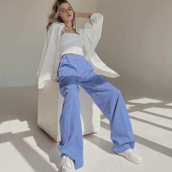 women's pants & capris restve loose pleated women long solid high waist casual trousers pocket buttons female streetwear summer autumn, Black;white
women's pants & capris restve loose pleated women long solid high waist casual trousers pocket buttons female streetwear summer autumn, Black;white
