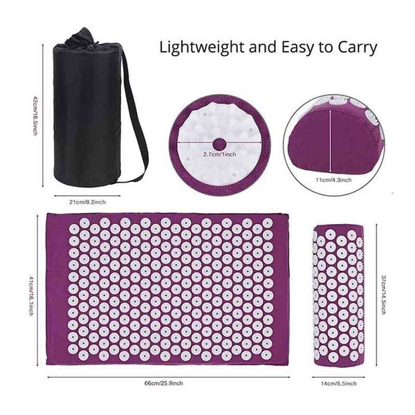 massage mat and pillow set yoga strap tapis acupuncture cushions applicator relieve back body pain spike sensi
massage mat and pillow set yoga strap tapis acupuncture cushions applicator relieve back body pain spike sensi