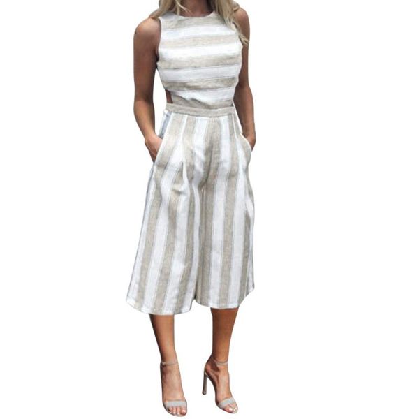 women's jumpsuits & rompers spring summer women sleeveless striped ladies jumpsuit casual clubwear wide leg pants outfit for c0416, Black;white
women's jumpsuits & rompers spring summer women sleeveless striped ladies jumpsuit casual clubwear wide leg pants outfit for c0416, Black;white