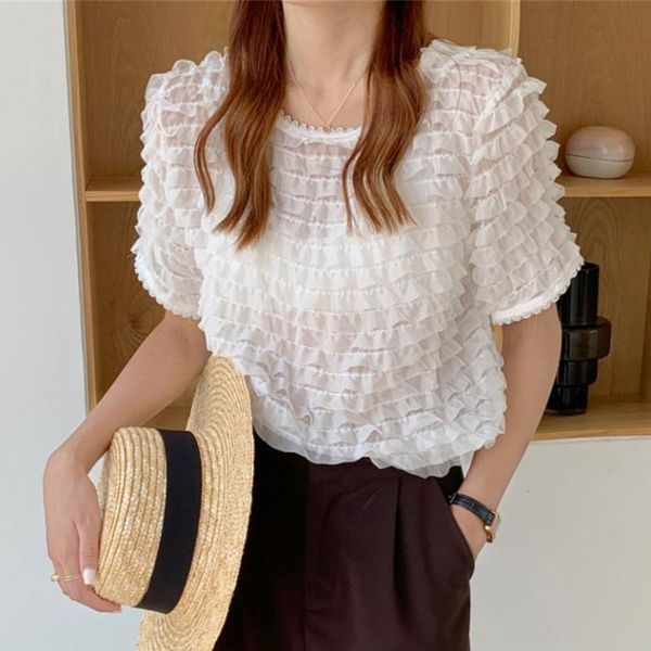 women's blouses & shirts alien kitty 2021 chiffon ruffles all match women chic retro thin short sleeves sweet femme ol casual summer, White
women's blouses & shirts alien kitty 2021 chiffon ruffles all match women chic retro thin short sleeves sweet femme ol casual summer, White
